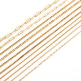5pcs 18K PVD Plated Stainless Steel Cuba Cross O Ripple Twisted Chain Necklace