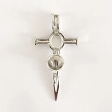 5pcs 18KGP Cross Sword Cage Lockets DIY Pearl Gem Bead Pendant
