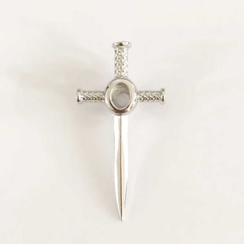 5pcs 18KGP Cross Sword Cage Lockets DIY Pearl Gem Bead Pendant