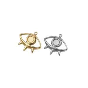 5pcs 18mm Stainless Steel High 18K Eye Charms Pendant DIY Jewelry