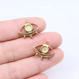 5pcs 18mm Stainless Steel High 18K Eye Charms Pendant DIY Jewelry