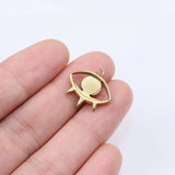 5pcs 18mm Stainless Steel High 18K Eye Charms Pendant DIY Jewelry
