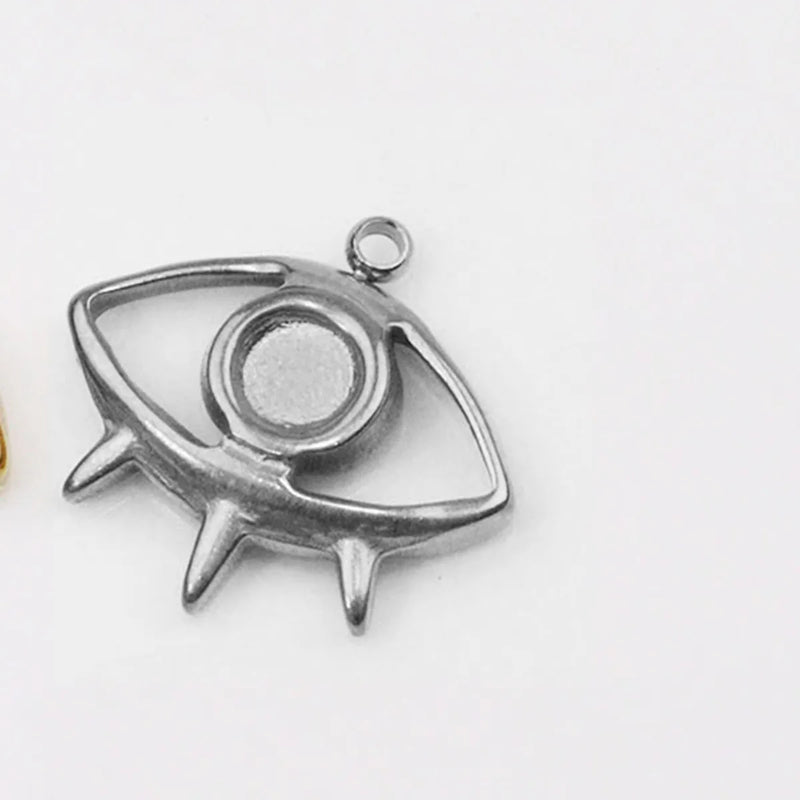 5pcs 18mm Stainless Steel High 18K Eye Charms Pendant DIY Jewelry