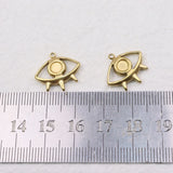 5pcs 18mm Stainless Steel High 18K Eye Charms Pendant DIY Jewelry