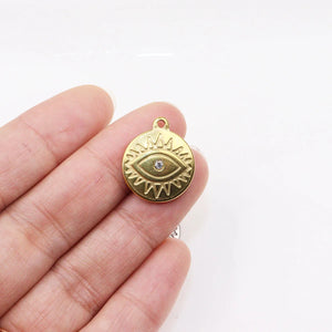5pcs 18mm Stainless Steel Rhinestone Charms Pendant DIY Jewelry 2 Colors