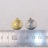 5pcs 18mm Stainless Steel Rhinestone Charms Pendant DIY Jewelry 2 Colors