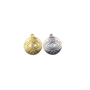 5pcs 18mm Stainless Steel Rhinestone Charms Pendant DIY Jewelry 2 Colors