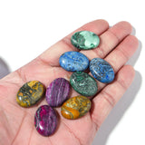 5pcs 18x25mm Oval Natural Stone Impressionism Stripe Cabochons