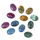 5pcs 18x25mm Oval Natural Stone Impressionism Stripe Cabochons