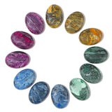 5pcs 18x25mm Oval Natural Stone Impressionism Stripe Cabochons