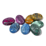 5pcs 18x25mm Oval Natural Stone Impressionism Stripe Cabochons