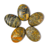 5pcs 18x25mm Oval Natural Stone Impressionism Stripe Cabochons