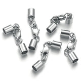 5pcs Stainless Steel Lobster Clasp Crimp End Cover for Jewelry Making