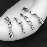 5pcs Stainless Steel Lobster Clasp Crimp End Cover for Jewelry Making