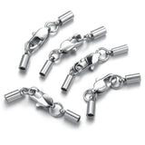 5pcs Stainless Steel Lobster Clasp Crimp End Cover for Jewelry Making