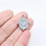 5pcs 20*16mm Stainless Steel Oval Star Charms Pendant DIY Necklace Earrings
