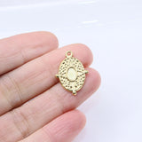 5pcs 20*16mm Stainless Steel Oval Star Charms Pendant DIY Necklace Earrings