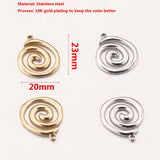 5pcs Gold-Plate Spiral Charms Stainless Steel Connectors for Jewelry DIY