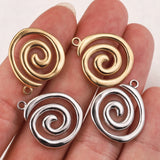 5pcs Gold-Plate Spiral Charms Stainless Steel Connectors for Jewelry DIY