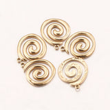 5pcs Gold-Plate Spiral Charms Stainless Steel Connectors for Jewelry DIY