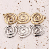 5pcs Gold-Plate Spiral Charms Stainless Steel Connectors for Jewelry DIY