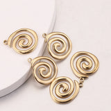 5pcs Gold-Plate Spiral Charms Stainless Steel Connectors for Jewelry DIY