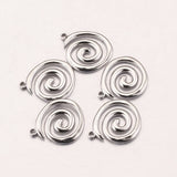 5pcs Gold-Plate Spiral Charms Stainless Steel Connectors for Jewelry DIY
