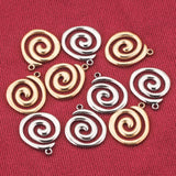 5pcs Gold-Plate Spiral Charms Stainless Steel Connectors for Jewelry DIY