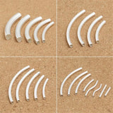 5pcs 925 Silver Curved Noodle Tube Spacer Beads for DIY Jewelry Making