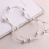 5pcs 925 Silver Curved Noodle Tube Spacer Beads for DIY Jewelry Making
