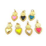 5pcs Heart Shape Multicolored Pendant Jewelry For Women Girls DIY