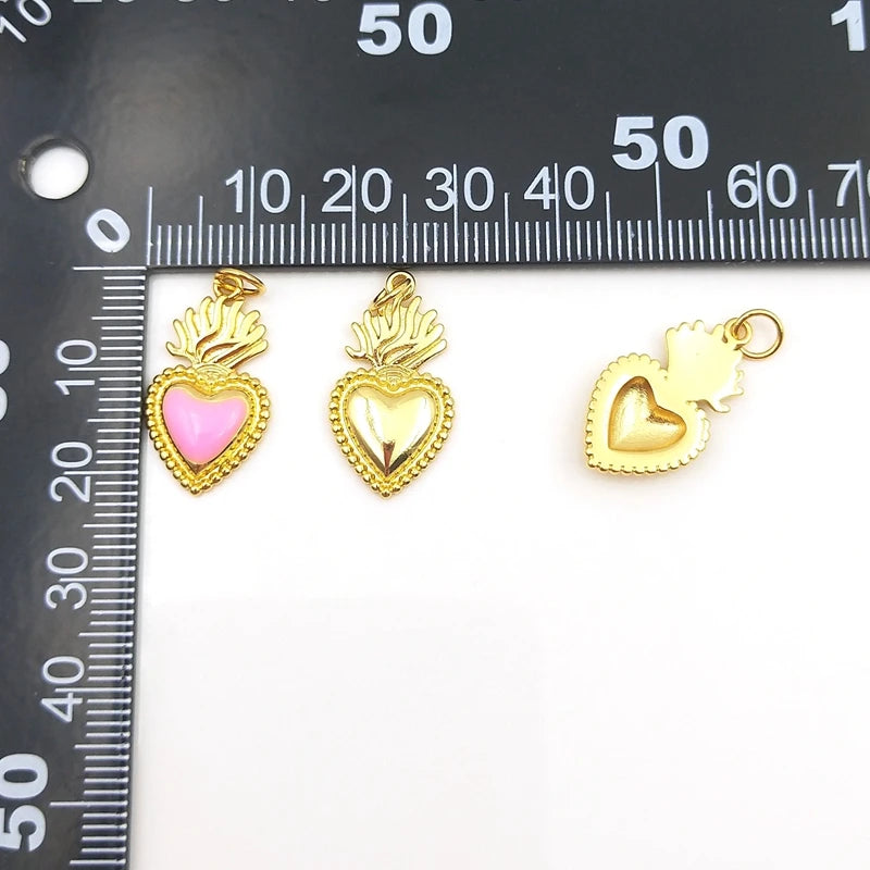 5pcs Heart Shape Multicolored Pendant Jewelry For Women Girls DIY