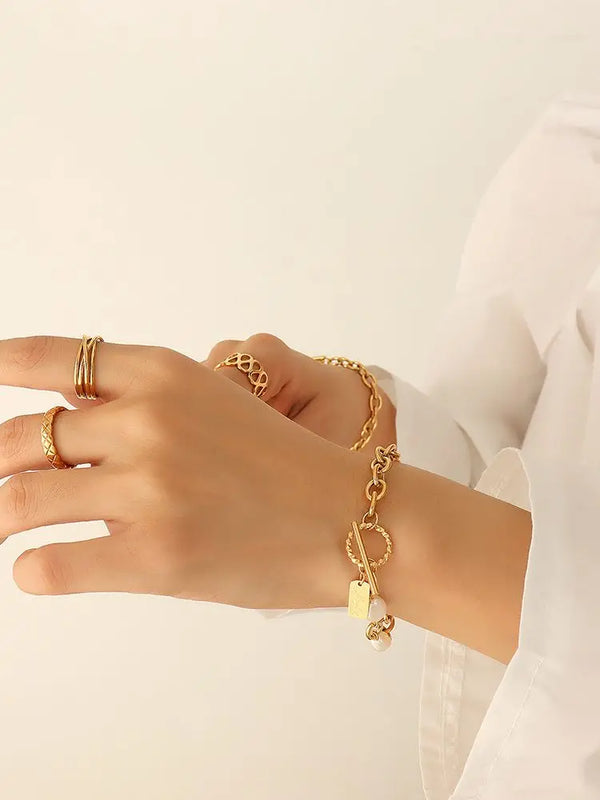 Geometric Square Freshwater Pearl Bracelet Female Jewelry Gift