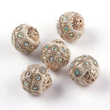 5pcs 20mm Beads with Metal Findings Round For DIY Jewelry Making