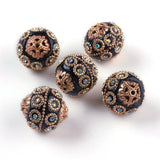 5pcs 20mm Beads with Metal Findings Round For DIY Jewelry Making