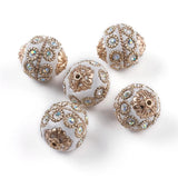 5pcs 20mm Beads with Metal Findings Round For DIY Jewelry Making