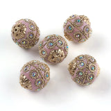 5pcs 20mm Beads with Metal Findings Round For DIY Jewelry Making