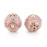 5pcs 20mm Beads with Metal Findings Round For DIY Jewelry Making