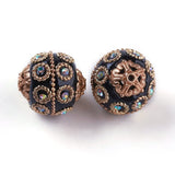 5pcs 20mm Beads with Metal Findings Round For DIY Jewelry Making