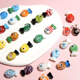 5pcs Fish Shape Lampwork Beads DIY Jewelry Making Animal Loose Bead