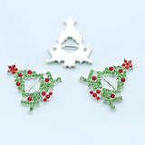 5pcs 21*25mm Christmas Tree Rhinestone Box Decoration