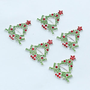 5pcs 21*25mm Christmas Tree Rhinestone Box Decoration