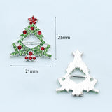 5pcs 21*25mm Christmas Tree Rhinestone Box Decoration