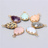 5pcs Natural Stone Pendant Charm For Necklace Earring Jewelry Making