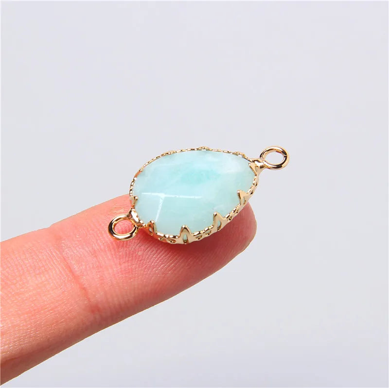 5pcs Natural Stone Pendant Charm For Necklace Earring Jewelry Making