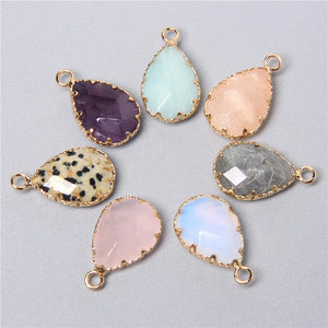 5pcs Natural Stone Pendant Charm For Necklace Earring Jewelry Making