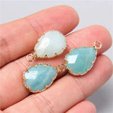 5pcs Natural Stone Pendant Charm For Necklace Earring Jewelry Making