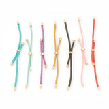 5pcs Adjustable Nylon Cord Brass Slider Bracelet Jewelry Making