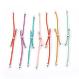 5pcs Adjustable Nylon Cord Brass Slider Bracelet Jewelry Making