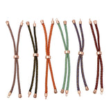 5pcs Adjustable Nylon Cord Brass Slider Bracelet Jewelry Making